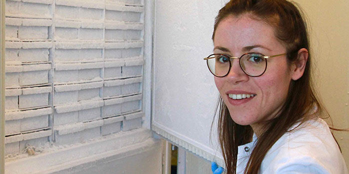 Research technician Josje Heuvelmans in a section of HUB&rsquo;s treasure chamber