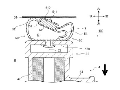 扉の開放動作時の平面断面図