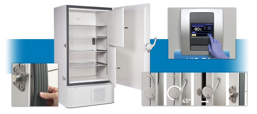 VIP Natural Refrigerants ultra-low temperature freezer with EZlatch design